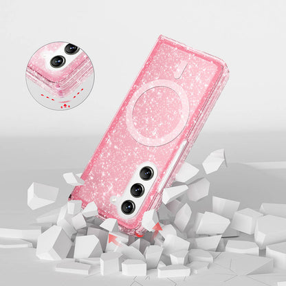 Galaxy Z Fold 6 Kılıf M-safe Şarj Özellikli Parlayan Simli Saydam Renkli Zore Allstar Kılıf