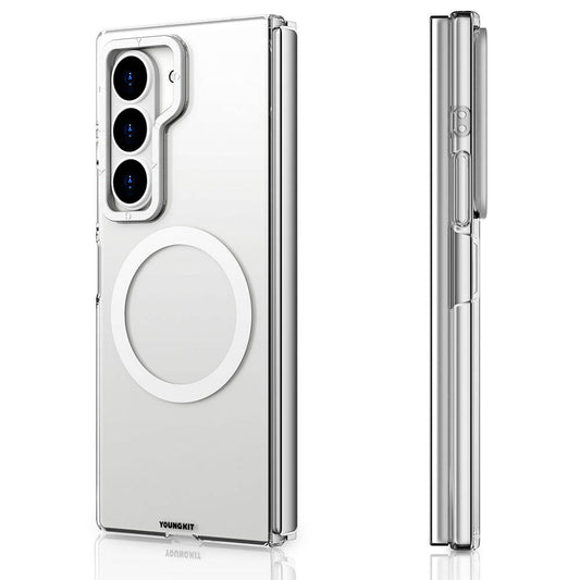Galaxy Z Fold 6 Kılıf M-safe Şarj Özellikli Şeffaf Youngkit Crystal Shield Serisi Kılıf