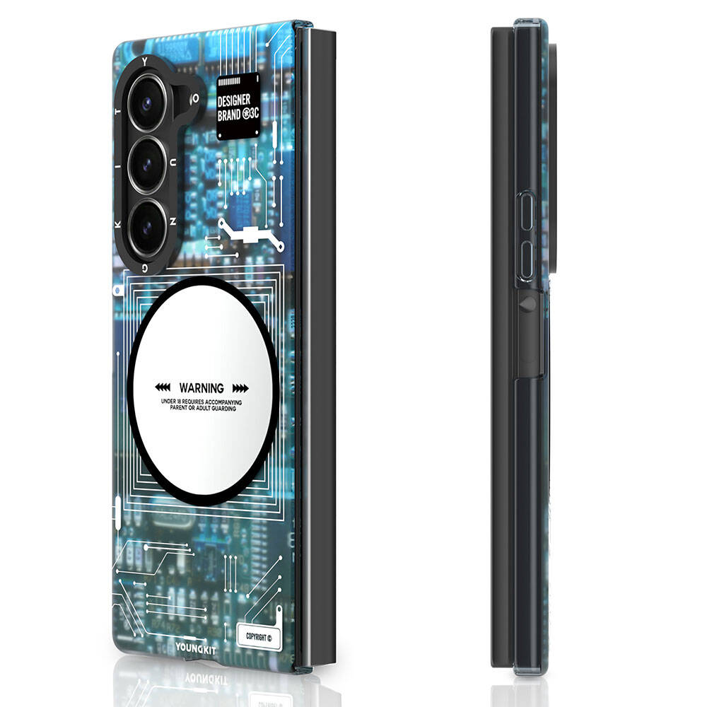 Galaxy Z Fold 6 Kılıf M-safe Şarj Özellikli Youngkit Technology Serisi Kılıf