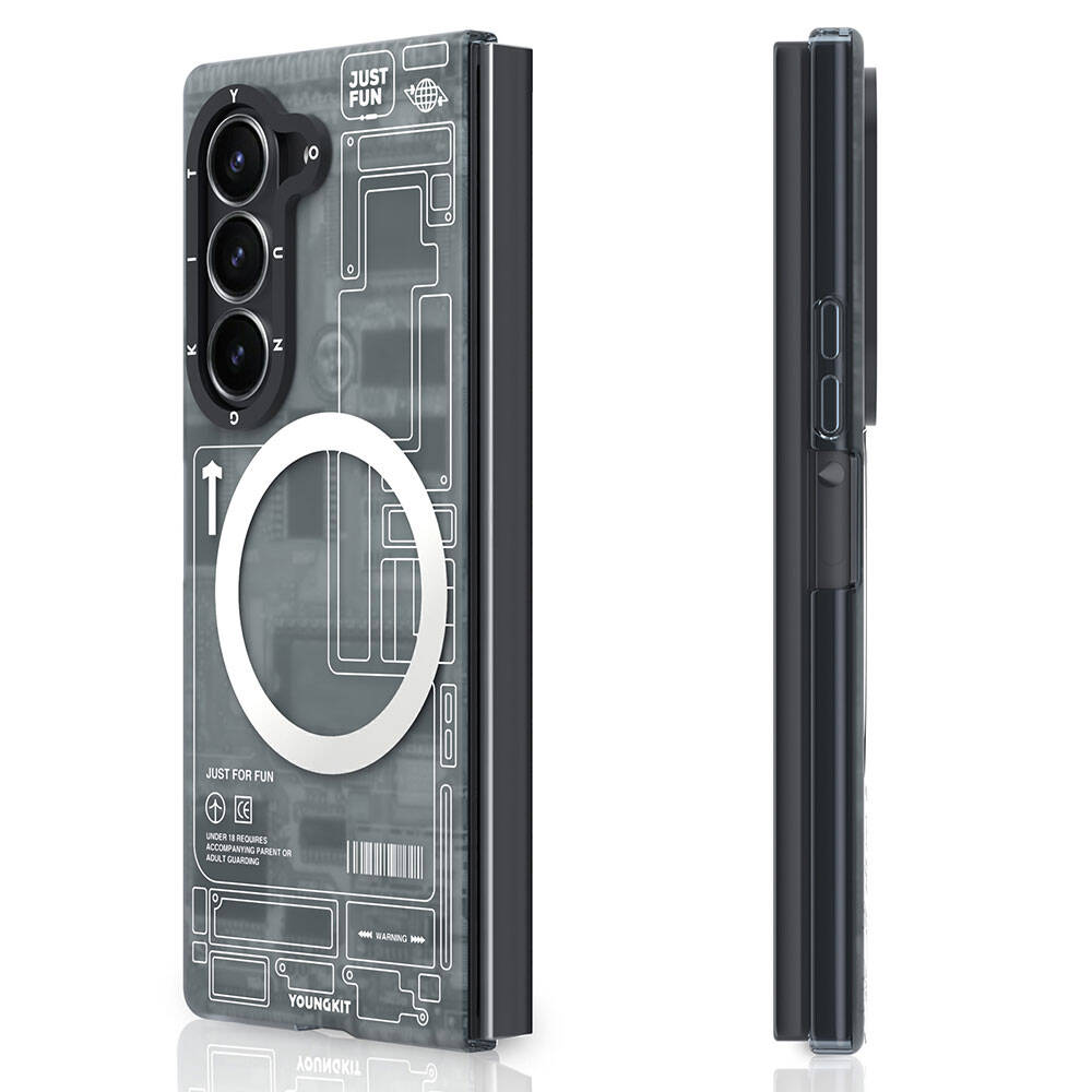 Galaxy Z Fold 6 Kılıf M-safe Şarj Özellikli Youngkit Technology Serisi Kılıf