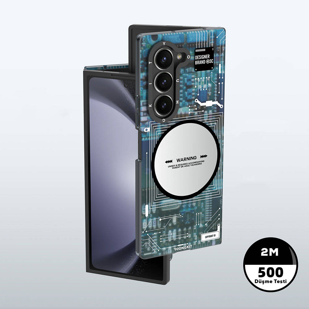 Galaxy Z Fold 6 Kılıf M-safe Şarj Özellikli Youngkit Technology Serisi Kılıf