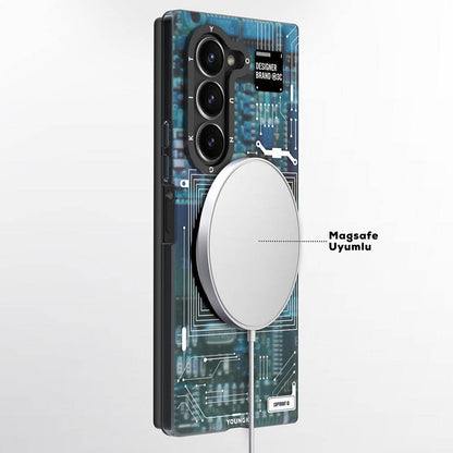 Galaxy Z Fold 6 Kılıf M-safe Şarj Özellikli Youngkit Technology Serisi Kılıf