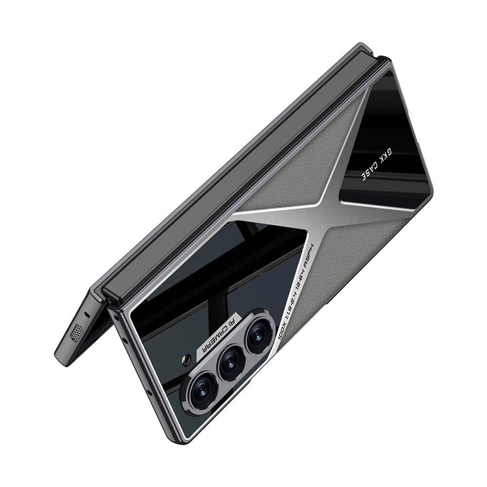 Galaxy Z Fold 6 Kılıf Ultra İnce Kamera Korumalı PC + Deri Arka Yüzey Zore X-Pro Kılıf