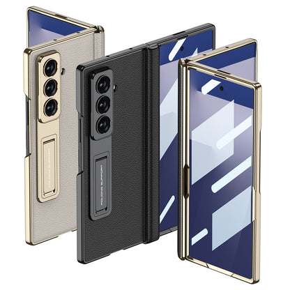 Galaxy Z Fold 7 Kılıf Deri Standlı Zore Kıpta Premium Kılıf