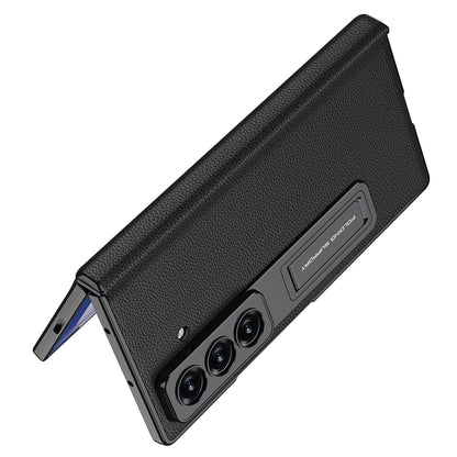 Galaxy Z Fold 7 Kılıf Deri Standlı Zore Kıpta Premium Kılıf
