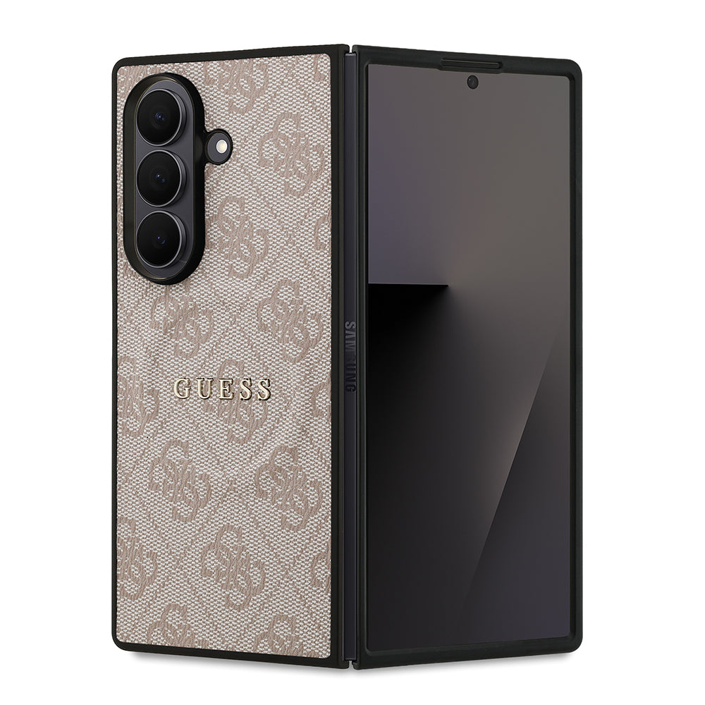 Galaxy Z Fold 7 Kılıf Guess Orjinal Lisanslı M-safe Şarj Özellikli 4G Desen Yazı Logolu Kılıf