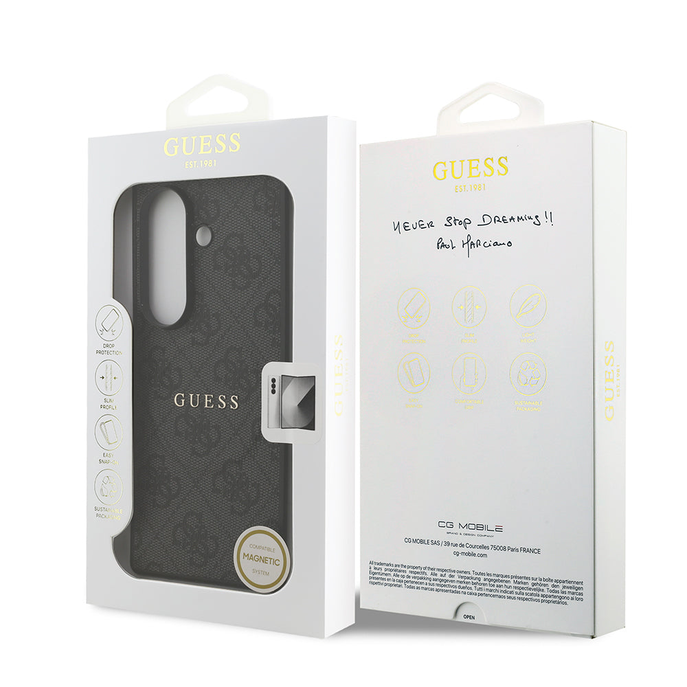 Galaxy Z Fold 7 Kılıf Guess Orjinal Lisanslı M-safe Şarj Özellikli 4G Desen Yazı Logolu Kılıf