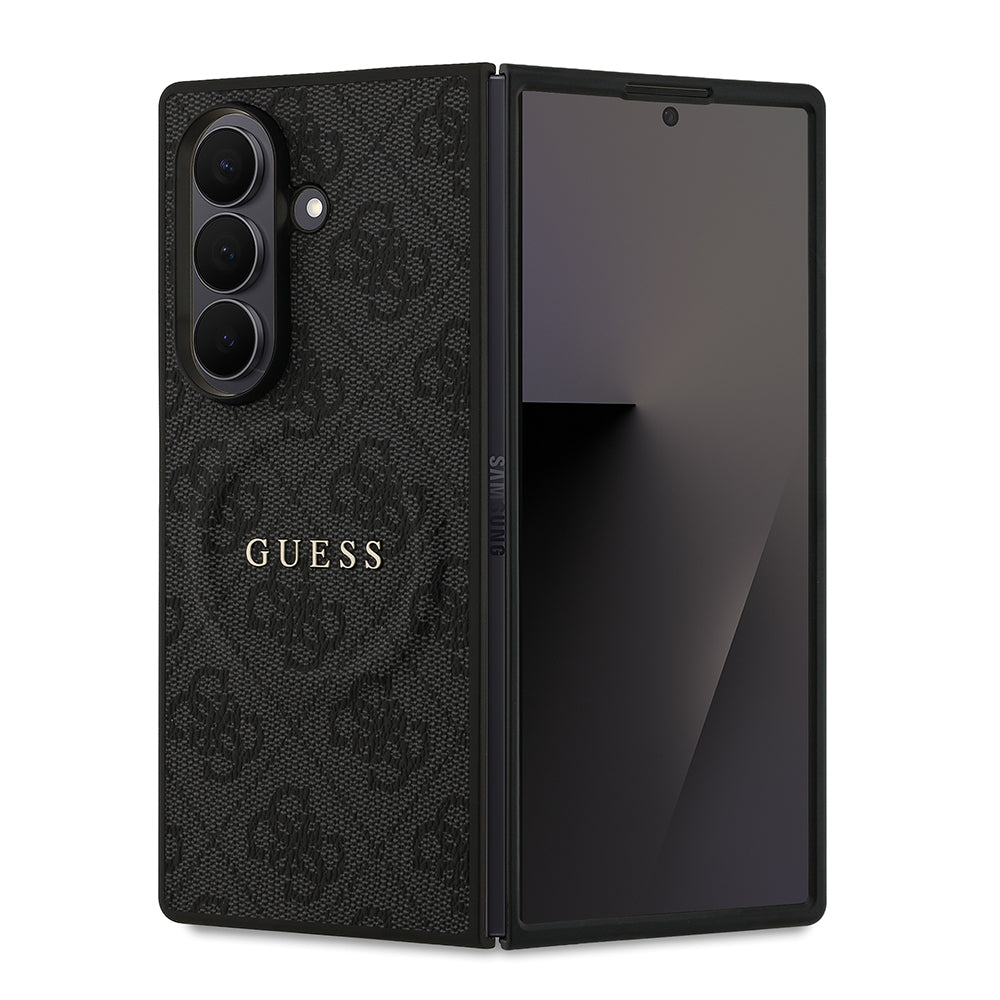 Galaxy Z Fold 7 Kılıf Guess Orjinal Lisanslı M-safe Şarj Özellikli 4G Desen Yazı Logolu Kılıf