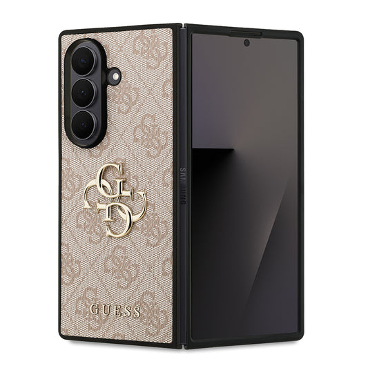 Galaxy Z Fold 7 Kılıf Guess Orjinal Lisanslı PU Deri Büyük Metal Logo Dizaynlı Kılıf