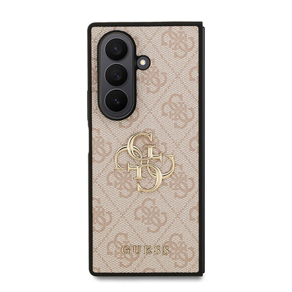 Galaxy Z Fold 7 Kılıf Guess Orjinal Lisanslı PU Deri Büyük Metal Logo Dizaynlı Kılıf