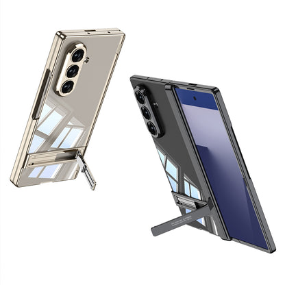 Galaxy Z Fold 7 Kılıf Kamera Korumalı Şeffaf Tasarımlı Zore Lego Standlı Kılıf