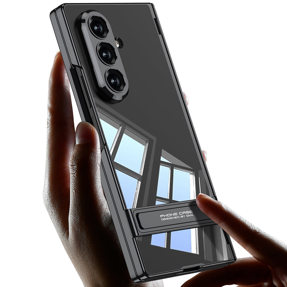 Galaxy Z Fold 7 Kılıf Kamera Korumalı Şeffaf Tasarımlı Zore Lego Standlı Kılıf