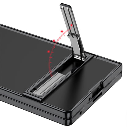 Galaxy Z Fold 7 Kılıf Kamera Korumalı Şeffaf Tasarımlı Zore Lego Standlı Kılıf