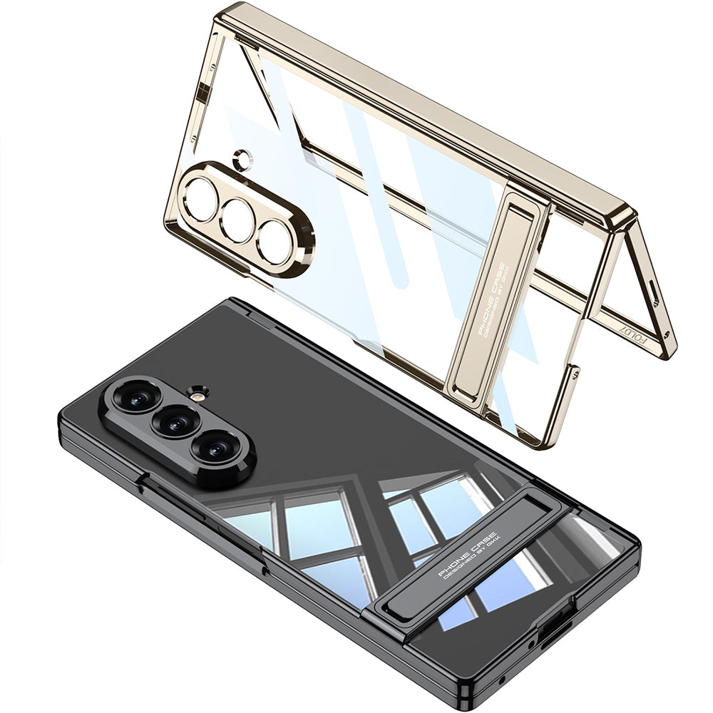 Galaxy Z Fold 7 Kılıf Kamera Korumalı Şeffaf Tasarımlı Zore Lego Standlı Kılıf