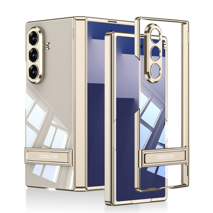 Galaxy Z Fold 7 Kılıf Kamera Korumalı Şeffaf Tasarımlı Zore Lego Standlı Kılıf