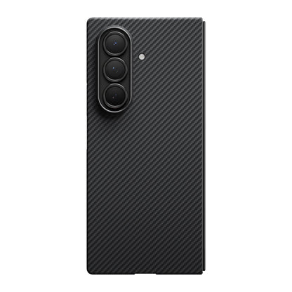 Galaxy Z Fold 7 Kılıf M-safe Şarj Özellikli 600D Aramid Fiber Pitaka Ultra-Slim Classic Serisi Black-Grey Twill Kılıf