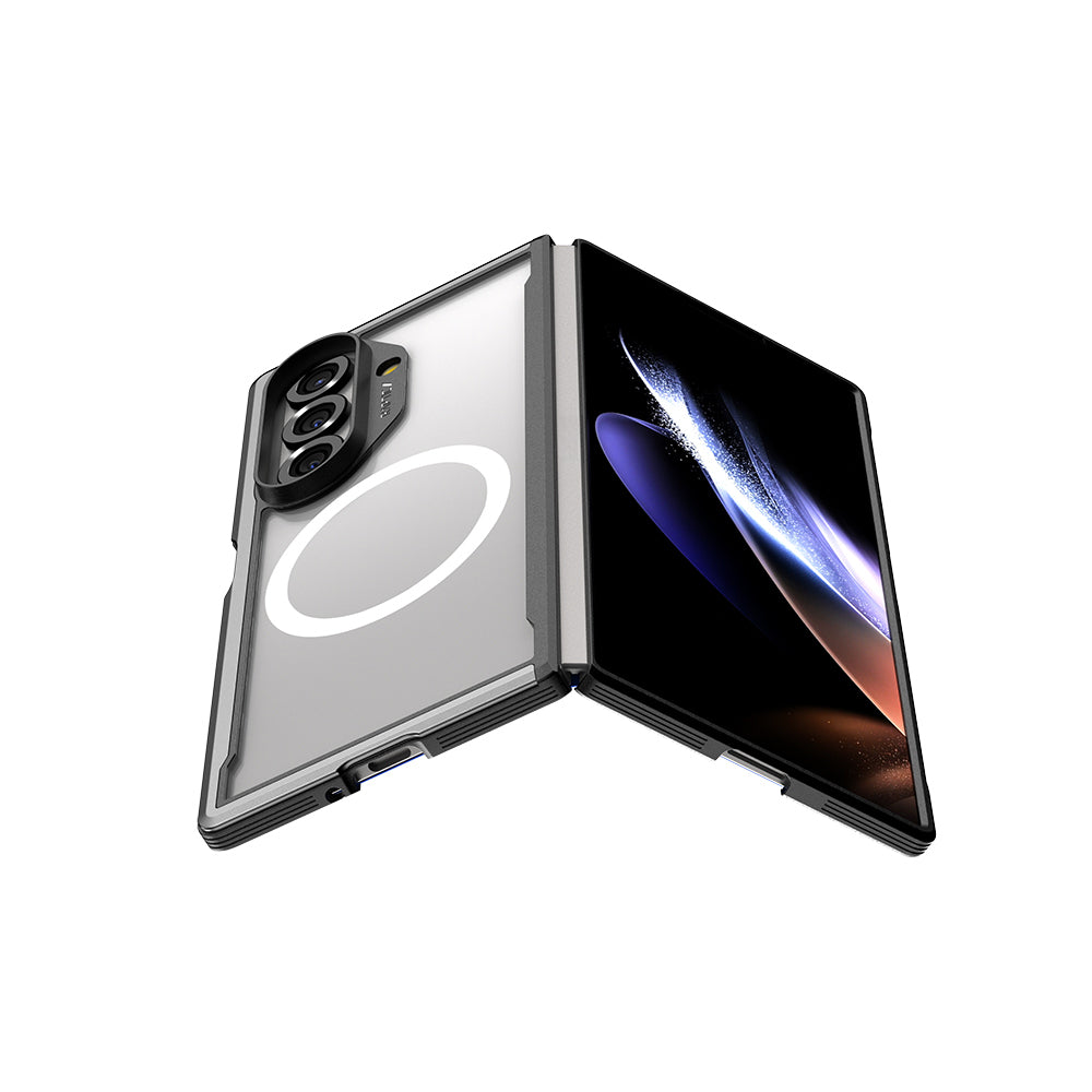 Galaxy Z Fold 7 Kılıf M-safe Şarj Özellikli Airbagli Raptic Shield Serisi Şeffaf Arka Yüzey Kılıf