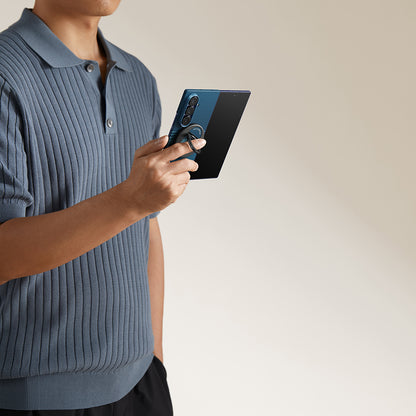 Galaxy Z Fold 7 Kılıf M-safe Şarj Özellikli Aramid Fiber Pitaka Tactile Woven Sunset-Moonrise Serisi Kılıf