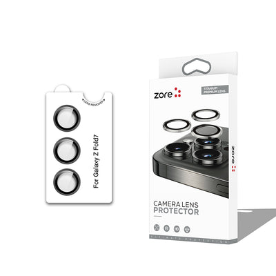 Galaxy Z Fold 7 Zore CL-12 Premium Safir Parmak İzi Bırakmayan Anti-Reflective Kamera Lens Koruyucu Siyah