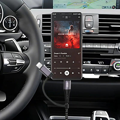 Go Des GAC-172 2in1 Type-C & Lightning to 3.5mm AUX Audio Kablo 1M Siyah