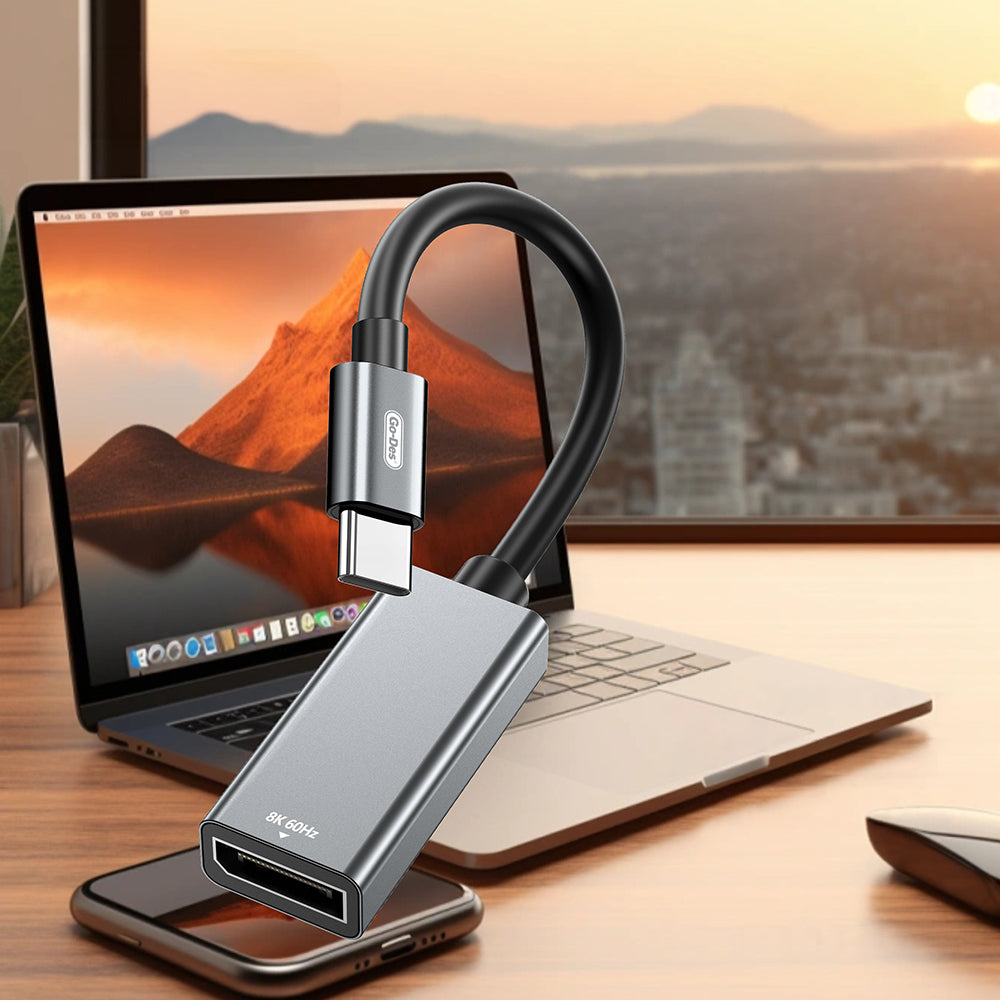 Go Des GD-8378 8K 60 Hz Görüntü Kalitesi Type-C to Display Port Dönüştürücü