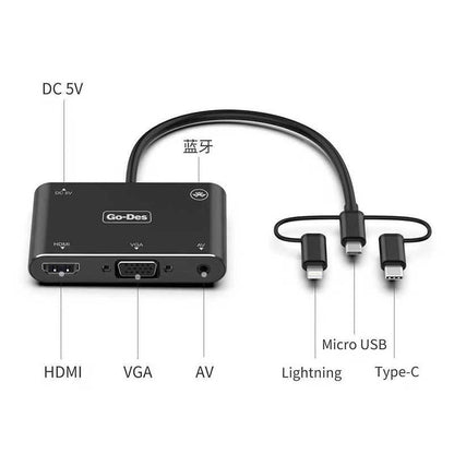 Go Des GD-8762 5 in 1 Mobile HD Screen Player