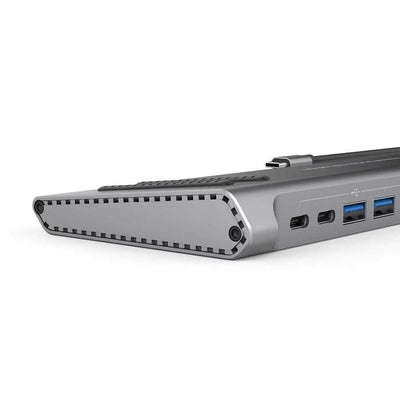 Go Des GD-9120 14 in 1 Stand Özellikli Type-C Hub SD Kart-RJ45-HDMI-VGA-Usb Çoğaltıcı Gri