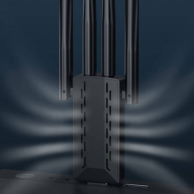 Go Des GD-BT318 Çift Bantlı 1200m 300Mbps 4 Antenli Kablosuz İnternet Sağlayıcı USB WiFi Adaptör Siyah