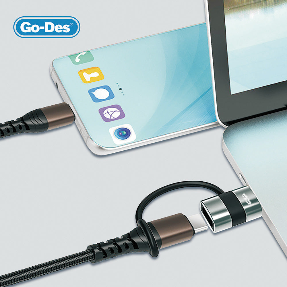 Go-Des GD-CT069  USB 3.0 to Type-C Data Ve Hızlı Şarj Adaptörü