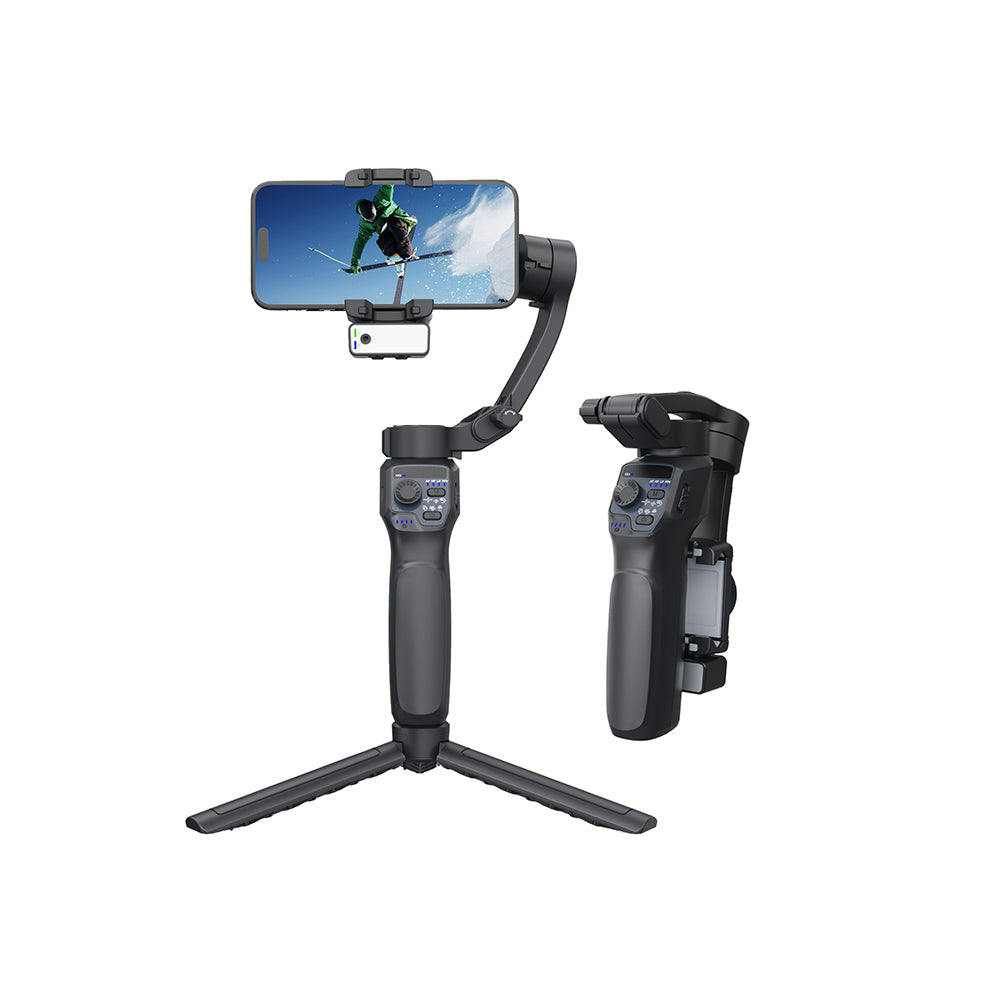 Go Des GD-F11 3 Eksenli El Tipi Yüz Tanıma Takip Özellikli Led Işıklandırma Aparatlı Gimbal Stabilizatör