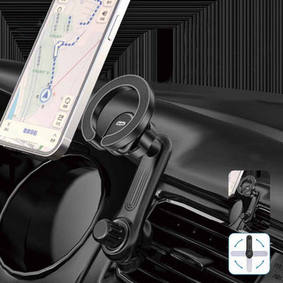 Go Des GD-HD311 Magsafe Magnetik 360 Derece Dönebilen Dirsek Ve Başlıklı Telefon Tutucu Havalandırma Tasarım Siyah