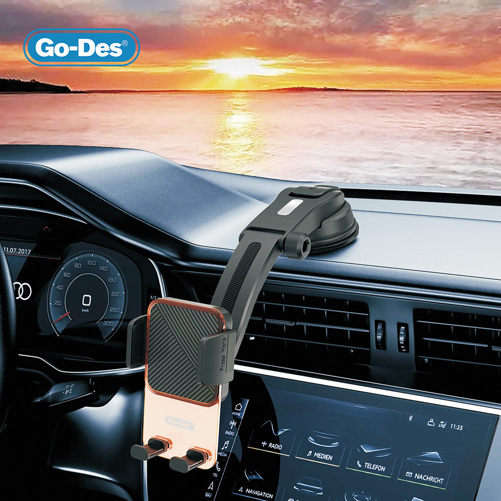 Go-Des GD-HD328 360 Derece Dönebilen Vakumlu Tasarım Araç İçi Telefon Tutucu Siyah