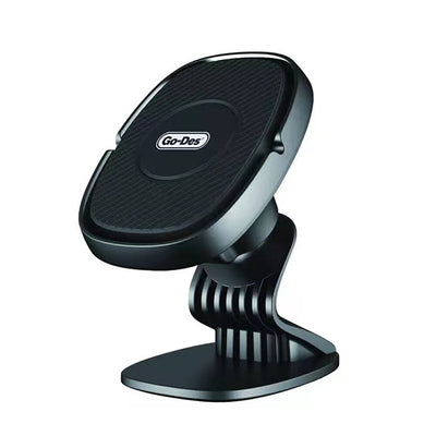 Go Des GD-HD666S Güçlü Magnetik 360° Dönebilen 2in1 Havalandırma ve Düz Zemin Araç Telefon Tutucu Siyah