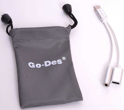 Go Des GD-UC010 2 in 1 Usb-C To 3.5mm Audio Adaptör Gri