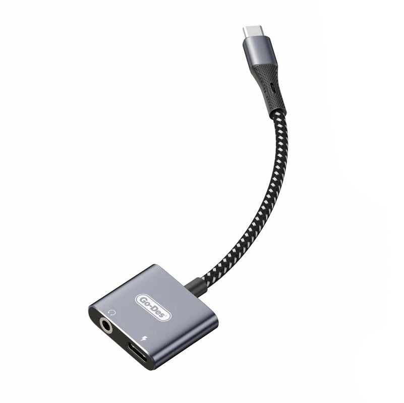 Go Des GD-UC160 2in1 Type-C To 3.5mm Aux Çevirici Ses Adaptörü
