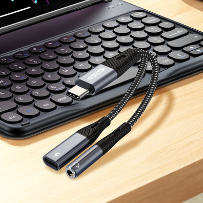 Go Des GD-UC162 3.5mm Jack Girişli Type-C 2in1 Şarj ve Ses Kablosu