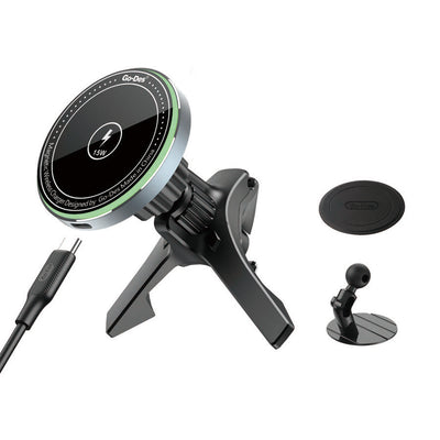 Go Des GD-WL289 Magnetik Wireless Kablosuz Şarjlı 2 in 1 Araç İçi Telefon Tutucu Siyah