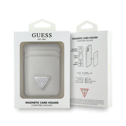 Guess Orjinal Lisanslı 2 Hazneli Üçgen Logolu Deri Magnetik Kartlık
