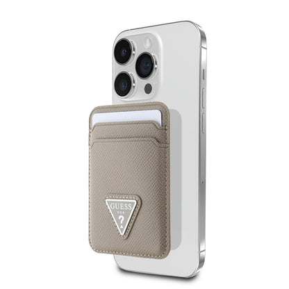 Guess Orjinal Lisanslı 2 Hazneli Üçgen Logolu Deri Magnetik Kartlık