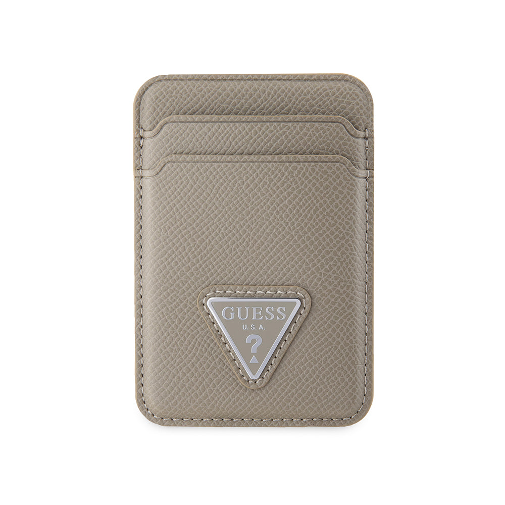 Guess Orjinal Lisanslı 2 Hazneli Üçgen Logolu Deri Magnetik Kartlık