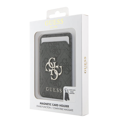 Guess Orjinal Lisanslı PU Deri 4G Desenli Metal Büyük 4G ve Yazı Logolu Standlı Magnetik Kartlık