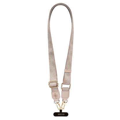 Guess Orjinal Lisanslı 4G Desen ve Metal Logolu Çapraz Vücut Telefon Askı Kayışı 150cm