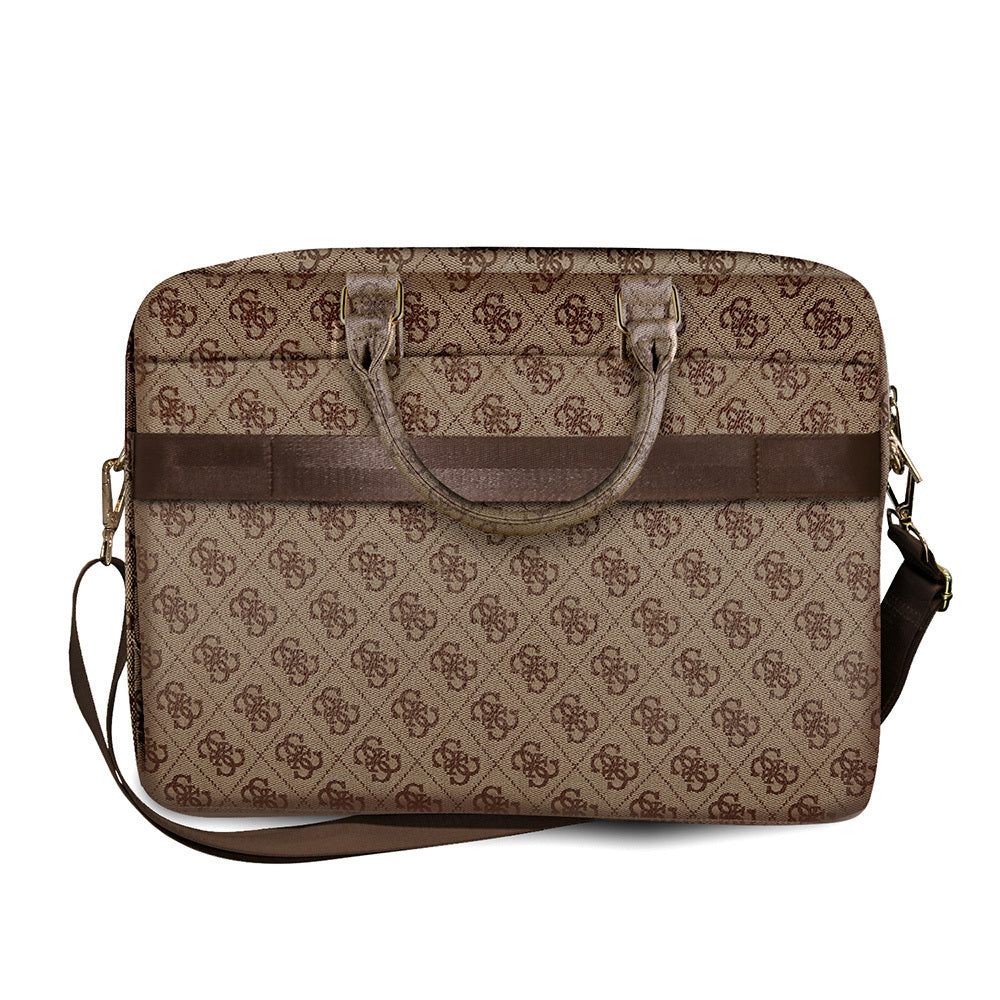 Guess Orjinal Lisanslı 4G Desenli Büyük 4G Logolu Omuz Askılı 15 inç Laptop Çantası