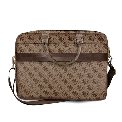 Guess Orjinal Lisanslı 4G Desenli Büyük 4G Logolu Omuz Askılı 15 inç Laptop Çantası