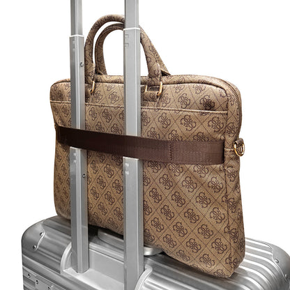 Guess Orjinal Lisanslı 4G Desenli Büyük 4G Logolu Omuz Askılı 15 inç Laptop Çantası