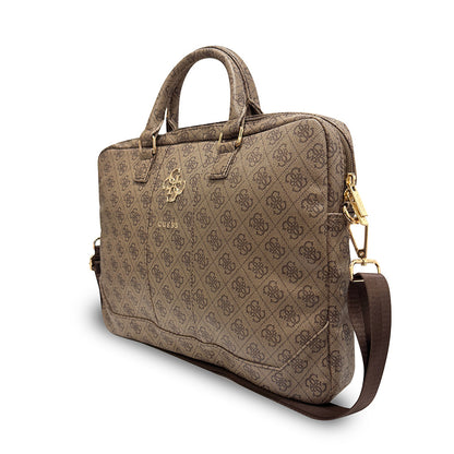 Guess Orjinal Lisanslı 4G Desenli Büyük 4G Logolu Omuz Askılı 15 inç Laptop Çantası