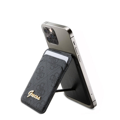 Guess Orjinal Lisanslı 4G Desenli Metal Script Logolu Magnetik Kartlık
