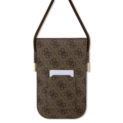 Guess Orjinal Lisanslı 4G Desenli Metal Yazı Logolu Askılı Mıknatıs Kılıflı Çanta