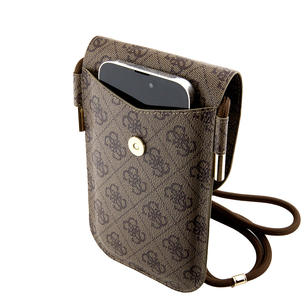 Guess Orjinal Lisanslı 4G Desenli Askılı Mıknatıs Kılıflı Çanta