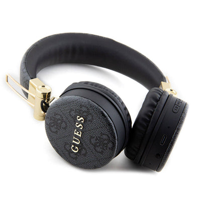 Guess Orjinal Lisanslı 4G Metal Logo PU Deri Ayarlanabilir Kulak Üstü Bluetooth Kulaklık Pembe